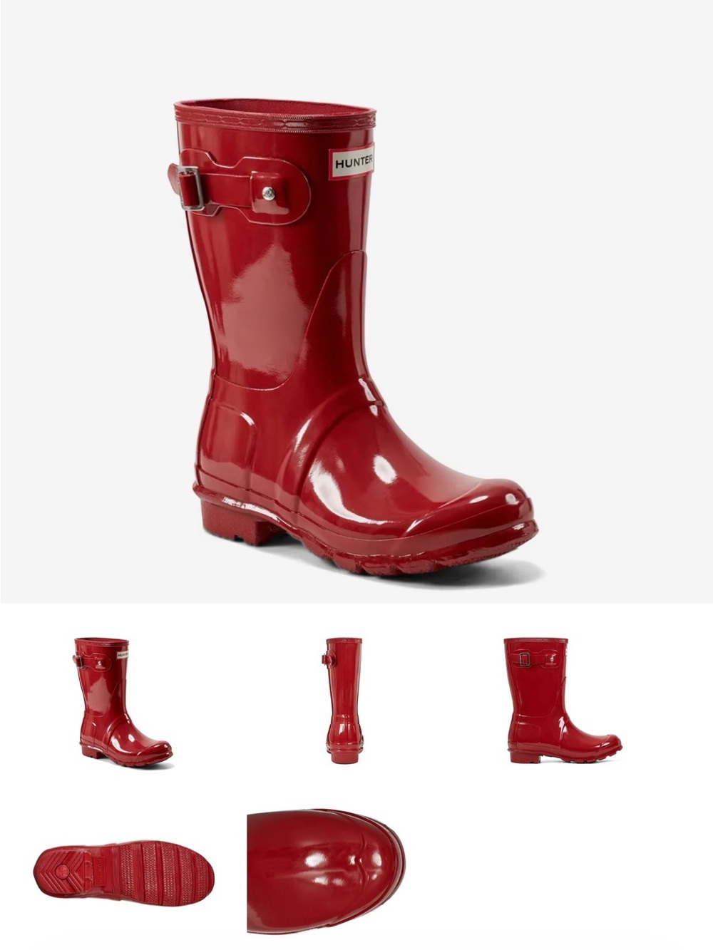 Hunter Women's Gloss Red Mid-Calf Rain Boot